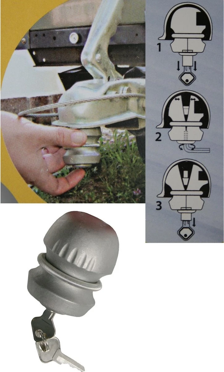 Benson Disselslot - Kogel Model - Geschikt Voor 50mm Ø Disselkoppeling 3 Benson Disselslot - Kogel Model - Geschikt Voor 50mm Ø Disselkoppeling - Afbeelding 3