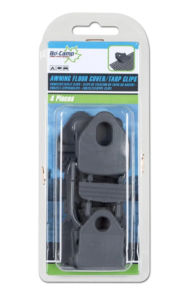 Bo-Camp Tenttapijt Clips - Universeel - 4 Stuks - Grijs 2 Bo-Camp Tenttapijt Clips - Universeel - 4 Stuks - Grijs - Afbeelding 2