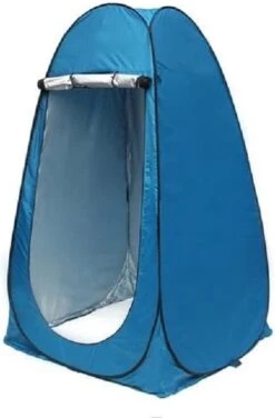 Merkloos 4 In 1 Pop-up Douchetent Voor Omkleden, Douchen, Toilet En Opslag - 1 Persoons Tent - Camping Douche En Omkleedtent - Inclusief Haringen En Draagtas - 190 X 110 X 110 Cm Blauw -Buitenkampeerwinkel 788x1200