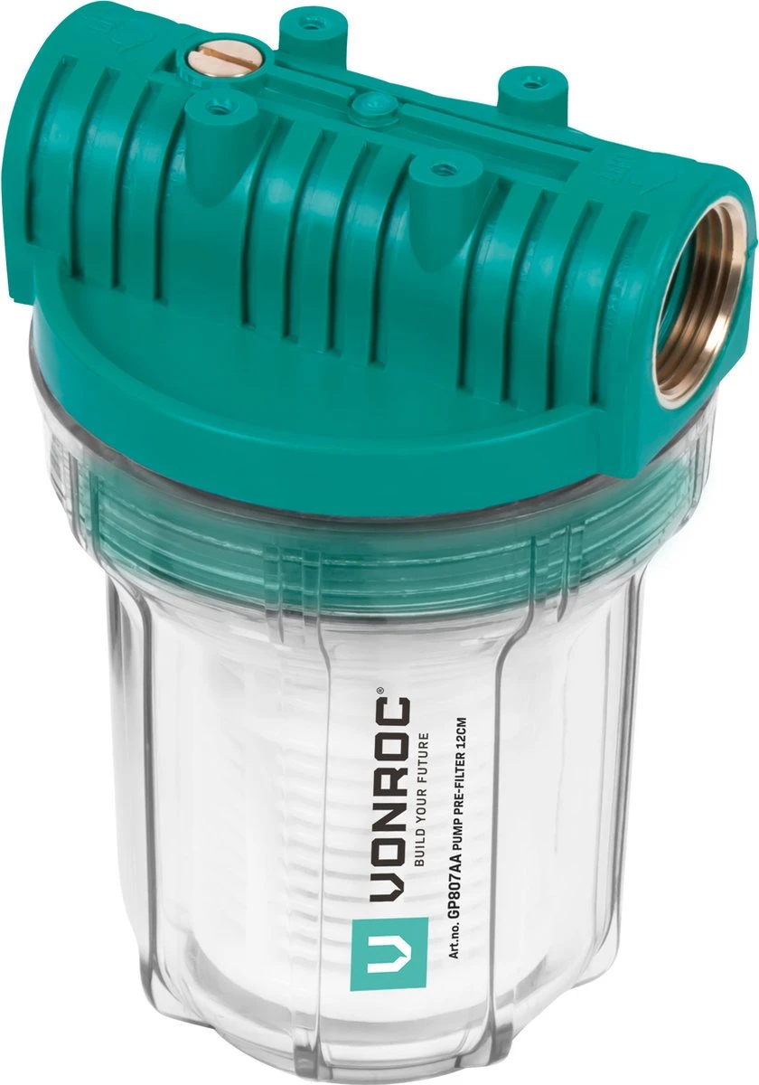 VONROC Voorfilter Voor Pompen En Hydrofoorpompen – 12cm – Max. 4000l/h – Universele Voorzetfilter 3 VONROC Voorfilter Voor Pompen En Hydrofoorpompen – 12cm – Max. 4000l/h – Universele Voorzetfilter - Afbeelding 3