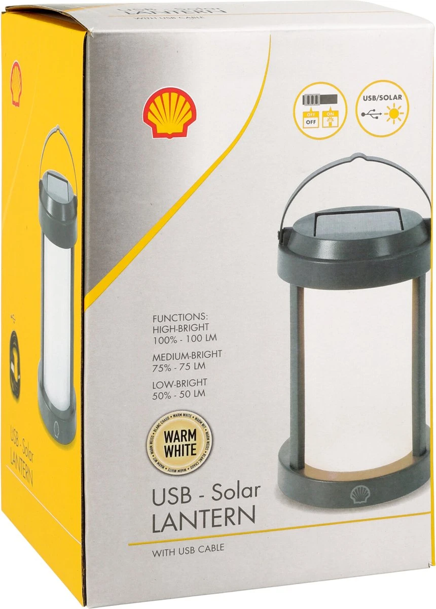 Shell Solar Campinglamp - Oplaadbaar LED - 100 Lumen - IP64 Waterdicht - Draagbare Kampeerlamp - Tentlamp - Acculamp - Traploos Dimbare Lamp 3 Shell Solar Campinglamp - Oplaadbaar LED - 100 Lumen - IP64 Waterdicht - Draagbare Kampeerlamp - Tentlamp - Acculamp - Traploos Dimbare Lamp - Afbeelding 3