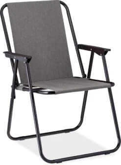 Relaxdays Campingstoel Inklapbaar Set Van 2 - Klapstoel 100 Kg - Visstoel Met Armleuningen - Grijs -Buitenkampeerwinkel 882x1200