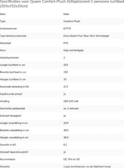 Intex Comfort-plush Full Luchtbed - 2-persoons - 203x152x33 Cm -Buitenkampeerwinkel 888x1200 2