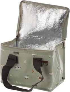 Kleine Koeltas Voor Lunch Grijs Met Boerderij Dieren Print 16 X 21 X 14 Cm 4,7 Liter - Koeltassen -Buitenkampeerwinkel 921x1200