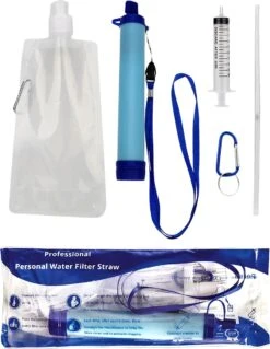Merkloos Professional Personal Water Filter Straw - Complete Set - Veilig En Zuiver Drinkwater - Waterfilter - Outdoor