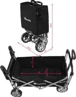 Tectake - Opvouwbare Bolderwagen Handkar Nico Zwart - 403549 -Buitenkampeerwinkel 942x1200 3