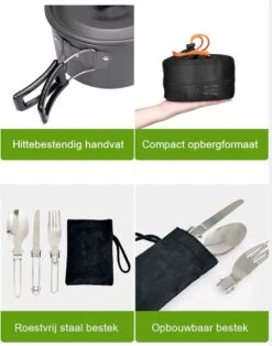 Hikr® Camping Pannenset - Complete 22-delige Kookset - Lichtgewicht - Kookgerei Servies - Outdoor - BPA-vrij - Keukengerei Set -Buitenkampeerwinkel 945x1200 2
