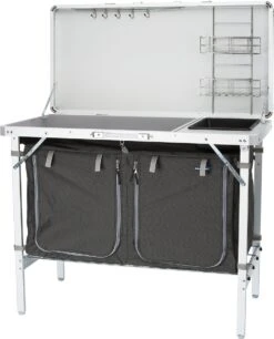 Campart Campingkeuken KI-0757 – Complete Keuken En Campingkast – Opvouwbaar En Inclusief Draagtas - Grijs -Buitenkampeerwinkel 969x1200 1