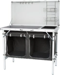 Campart Campingkeuken KI-0757 – Complete Keuken En Campingkast – Opvouwbaar En Inclusief Draagtas - Grijs -Buitenkampeerwinkel 969x1200