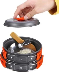 Camping Outdoor Kookset 13-delig Camping Servies En Pannen Pannenset Keukengerei - BPA-vrij & Geen Giftige Stoffen - Opvouwbaar & Licht - Ideaal Voor Reizen, Festival, Wandelen -Buitenkampeerwinkel 989x1200 3